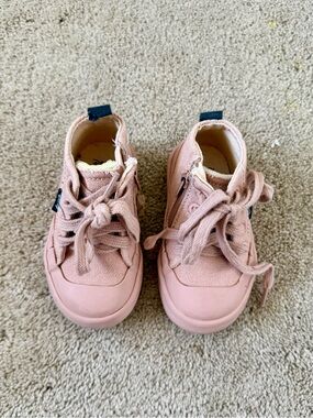 Zara Blush Pink Kids High-Top Sneakers